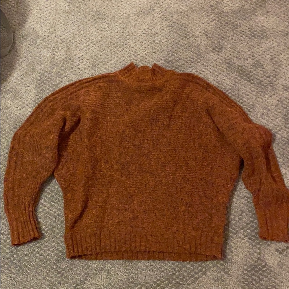 Burnt orange philosophy turtleneck sweater